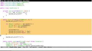 12/2/17 -- recursively pretty-printing JSON in Java