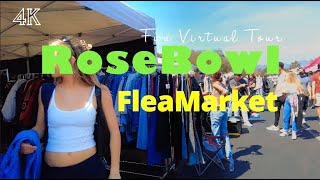 [4K] Exploring Rose Bowl Flea Market 2022 - Virtual Walking Tour - Pasadena CA USA ローズボール　フリーマケット