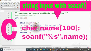 how to input string without space using scanf()(part 8.2)?
