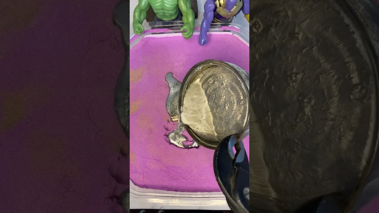 Various fruit figurines made of molten metal 