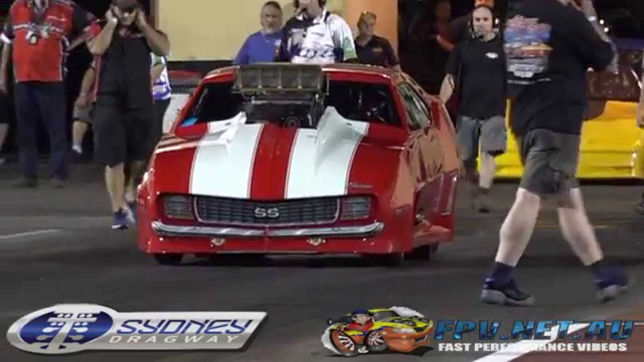 JOHNNY ROSO TOP DOORSLAMMER CAMARO 6.39 @ 235 MPH SYDNEY DRAGWAY 3.10. ...