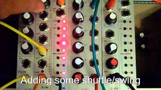 S-188 clock shuffler + C-020 voltage controlled distortion
