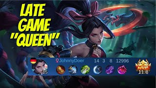 Late Game Queen Hanabi Gameplay Mobile Legends