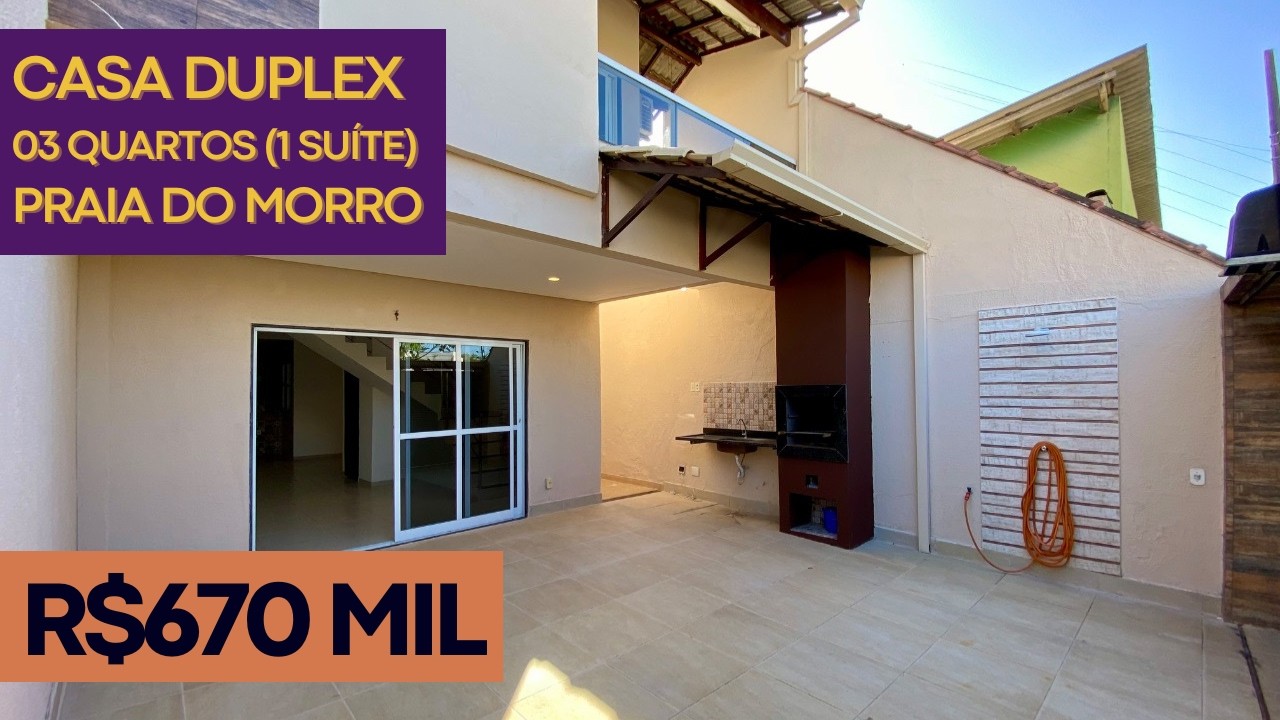 CASA DUPLEX na Praia do Morro em Guarapari com 3 quartos e área gourmet