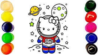 🌟🚀Hello Kitty the Astronaut, Coloring for Kids and Toddlers