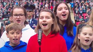Capital Children's Choir sing the Star Spangled Banner at Wembley Stadium