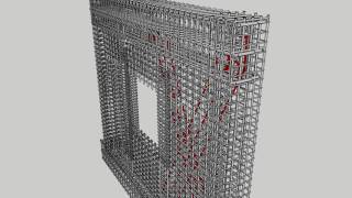 內政部建研所「應用於直立柱與開口牆段的鋼筋配置」專利3D示意圖