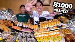 $50 All You Can Eat Sushi Buffet DESTROYED! | $1000 EATEN AT A SUSHI BUFFET | Pro Eater Vs Buffet!