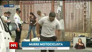 Motociclista muere en Desamparados tras chocar sin llevar casco