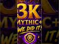 We did it we hit 3k on the Prot Paladin now its time to work on the DK lets gooooooo!!!!