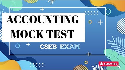 Accounting Mock Test| CSEB Exam|Cooperative bank exam|