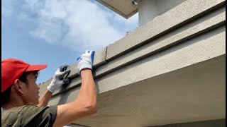 cách làm phào chỉ mặt tiền bằng ống nhựa| make facade moldings with plastic pipes