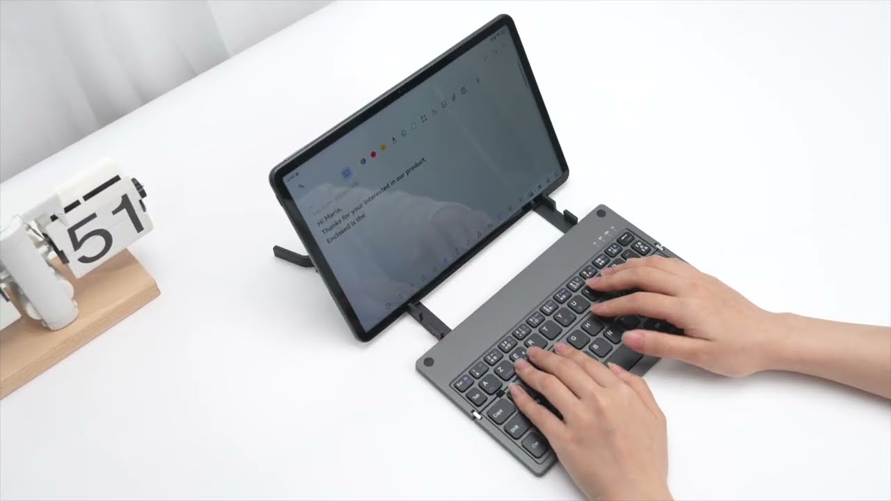 TECURS Tastatur/ Clavier Pliable Bluetooth adapté à Windows/iOS/Android 