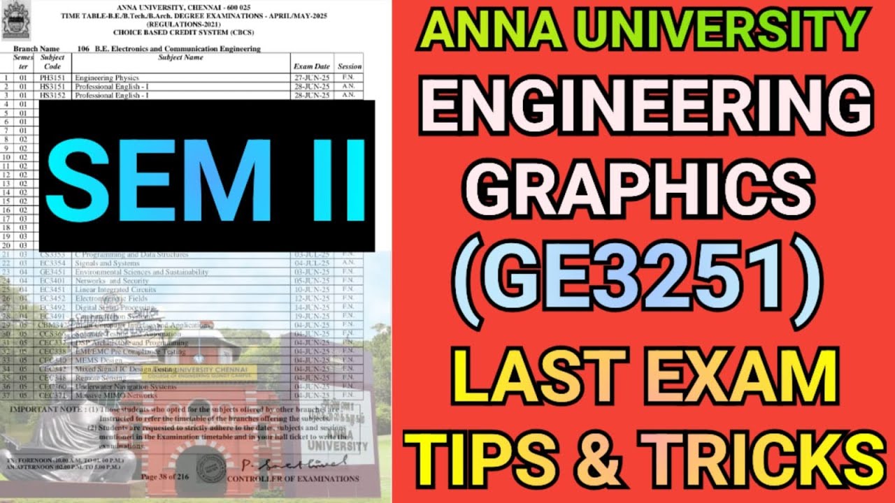 Anna University Engineering Graphics Tips & Tricks💯 | GE3251 ...
