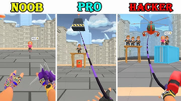 NOOB vs PRO vs HACKER - Ropeman 3D (Max Level Gameplay)