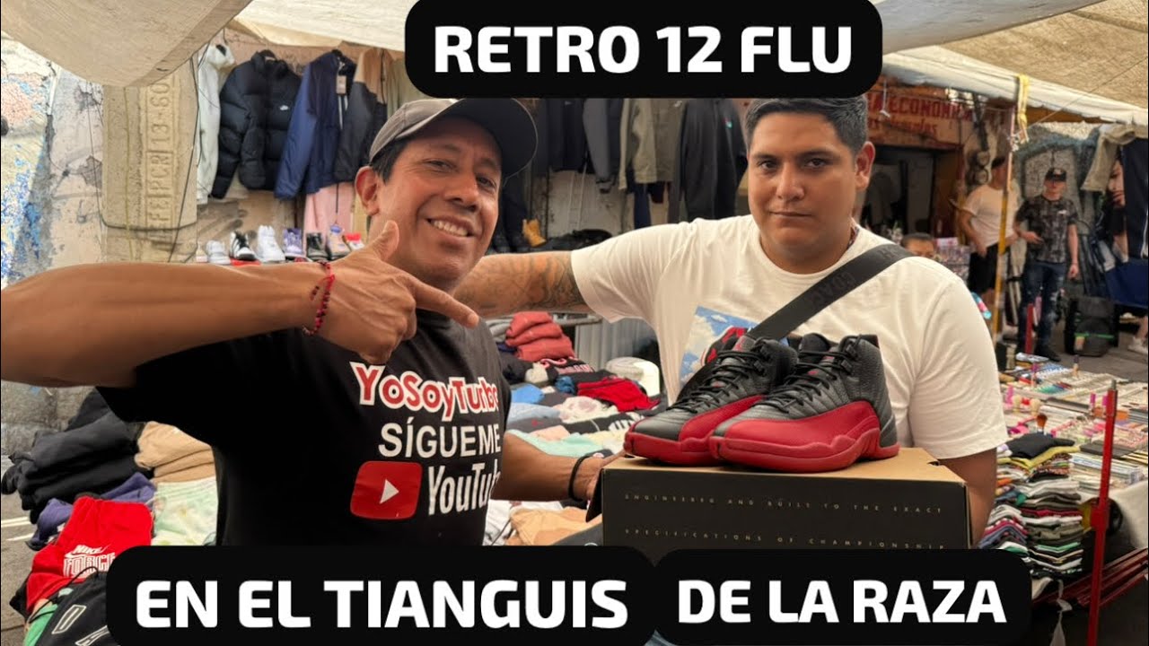 SÚPER TENIS EN EL TIANGUIS DE LA RAZA 🤩 RETRO 12 FLU