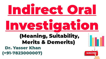 Indirect Oral Investigation | Meaning Of Indirect Oral Investigation | Data Collection | Statistics