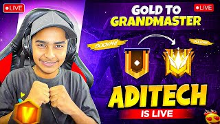 Aditech Is Back Free Fire Live Road To Top 1 Granmaster Rank Push || Gold To Grandmaster