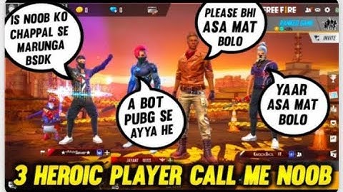 Three Heroic Player Called Me Noob And I Challange For 1 Vs 3 || JACK GAMER