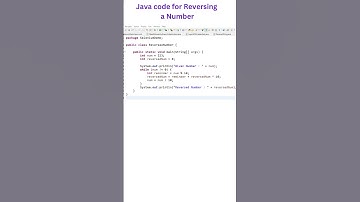 Write a program to reverse a number  || Java Program