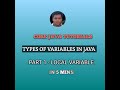 Types of Variables in Java| Core Java Tutorials| Core Java Basics| Java Tutorial for Beginners