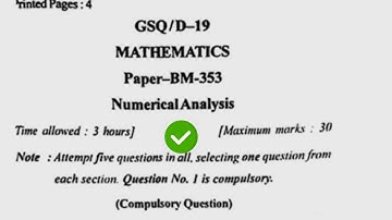 2019 Kuk BSc 5th Sem Maths Numerical Analysis Question Paper