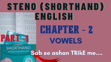 Steno(shorthand) Chapter -2/VOWELS//Pitman English steno lesson -2//Easy trick learn vowels/ part-1