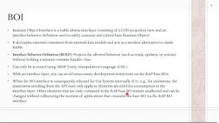 Business Object Interface in RAP
