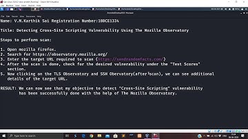 Detecting Cross site Scripting Vulnerability Using the Mozilla Observatory