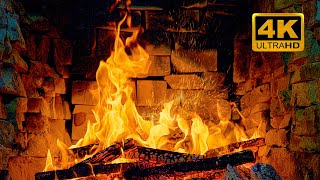 4K Fireplace Screensaver For Tv 🔥 Cozy Fireplace & Crackling Fire Sounds 3 Hours With Burning Logs