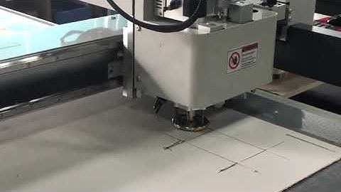 Chipboard v grooving grey board rigid packaging box die cut AOKE DCZ70 CNC flatbed cutter plotter