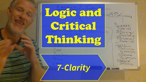 Logic and Critical Thinking-Lecture 7: Clarity (No PowerPoint)