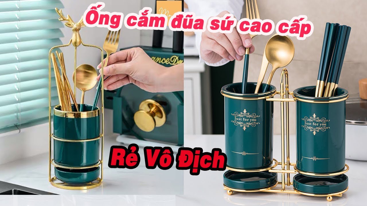 Ống cắm đũa sứ cao cấp giá rẻ nhất Shopee, Lazada, Tiki, Sendo - youtube