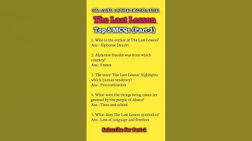 The Last Lesson | Important Question Answer | MCQs | Class 12 #shortsfeed #ytshorts #shorts #viral