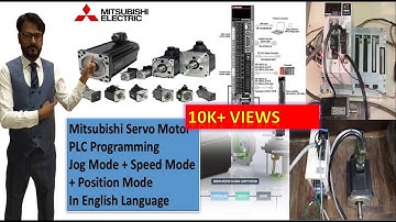 Mitsubishi Servo Motor PLC Programming & Wiring + Jog +Speed + Position Mode in English | MR-J2S-20A