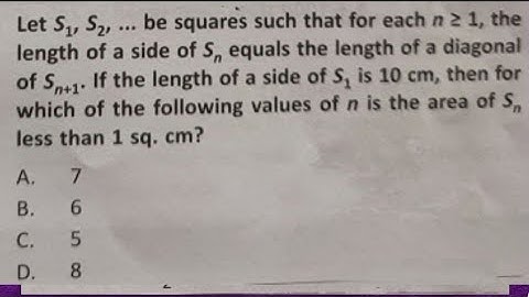 Let S_1 S_2..be squares such that for each n geq 1 the length of a side of S_n equals the length of