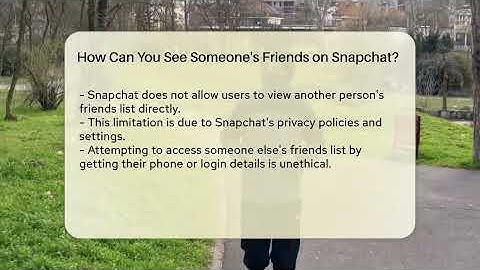 How Can You See Someone