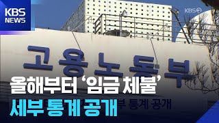 올해부터 ‘임금 체불’ 세부 통계 공개 / KBS  2026.03.03.
