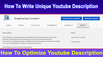 How To Write Unique YouTube Description 2025 | How To Create Optimize Channel  Description 2025