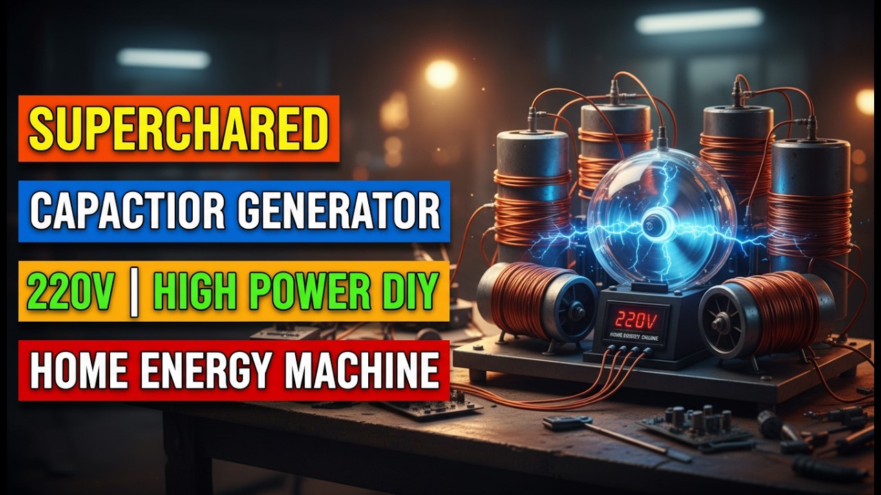 Supercharged Capacitor Generator 220V | High Power DIY Home Energy Machine