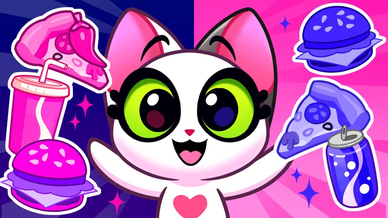 Desafío Rosa VS Negro | Desafío de Comer Solo 1 Color | Purr-Purr