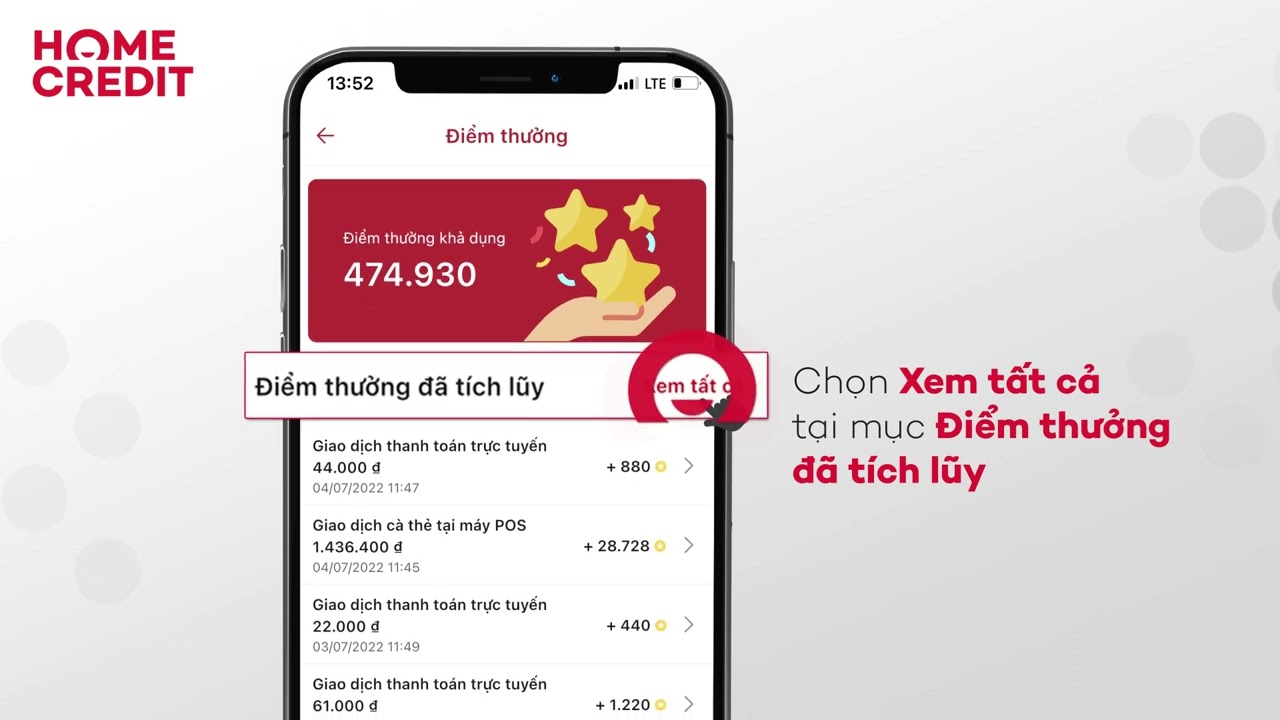 HƯỚNG DẪN CÁCH NHẬN ĐIỂM THƯỞNG TỪ HOME CREDIT NHANH CHÓNG