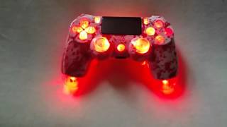 Custom PS4 Controller finished Red LEDS Custom Paint Job and Scuf ModNOW  FOR SALE - YouTube