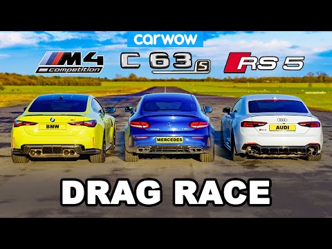 BMW M4 v AMG C63 v Audi RS5 - DRAG RACE