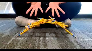 How to build da Vinci's self-supporting bridge using only pencils and rubber bands (for kids) [CC]