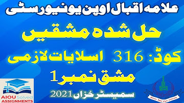 AIOU Solved Assignments | 316 | ISLAMIAT (C) | Assignment No 1 | FA | Autumn 2021