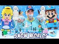 Super Mario LEGO Frozen World Course Expansion Sets Ice Suit &amp; Fliprus Snow Adventure Run through!