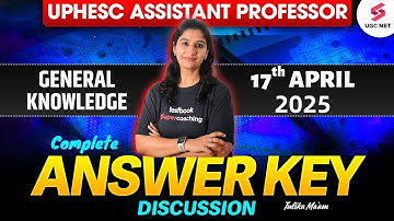 UPHESC Assistant Professor Answer Key 2025 | UPHESC Assistant Professor GK Paper Solution | Tulika