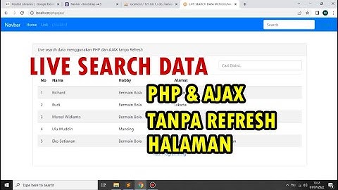 TUTORIAL MEMBUAT LIVE SEARCH DATA MENGGUNAKAN PHP DAN AJAX