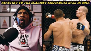 AIN&#39;T NO WAY HE STILL ALIVE!? The SCARIEST Knockouts Ever Seen In MMA REACTION VIDEO | Jamal Haki